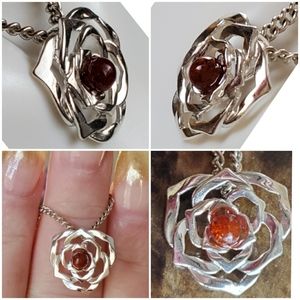 Jewelry - Genuine Baltic Amber Rose Pendant/Necklace Jewelry - Genuine Baltic Amber Rose Pendant/Necklace